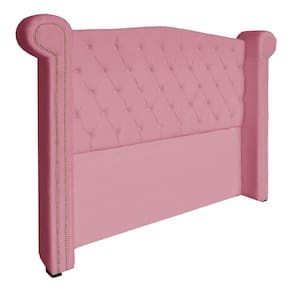 Cabeceira Estofada Sienna Para Cama Box Solteiro 90 Cm Suede Rosa Barbie - LM DECOR