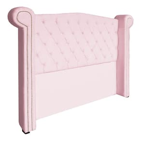Cabeceira Estofada Sienna Para Cama Box Casal 140 Cm Corano Rosa Bebe - LM DECOR