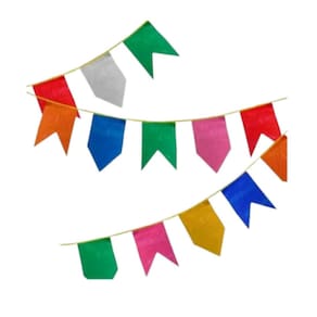 Kit Bandeirinha Junina De Seda 10pc 100 metros Enfeite Junino Bandeirola Decoraçao Arraial São João