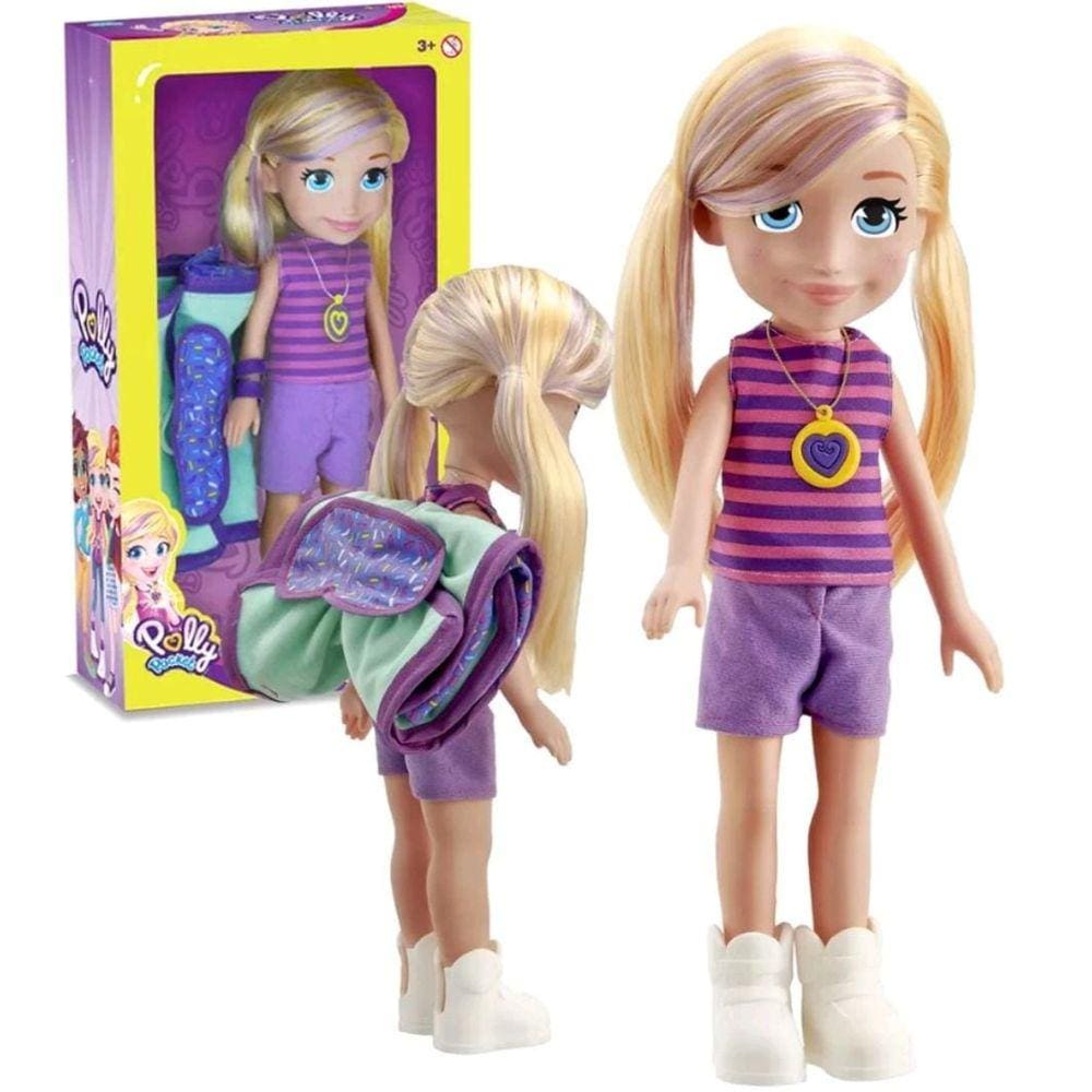 02 Bonecas Polly Pocket (2001) com carro roxo e acessór