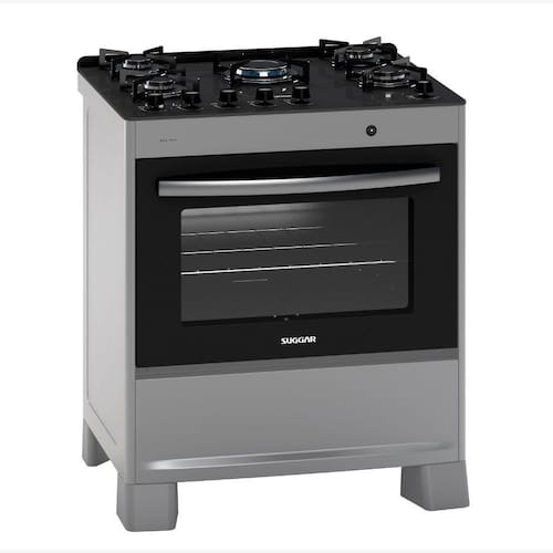 imagem-Fogão Suggar Neo Max 5 Bocas Inox Mesa de Vidro FGV503PRIX Bivolt