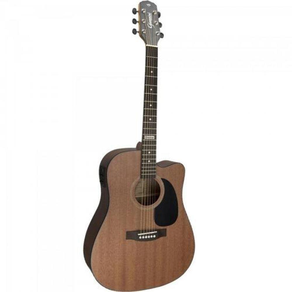 Violao Eletroacustico Dreadnought Folk Cutaway Aco Gf-1D Ceq Walnut Satin Giannini