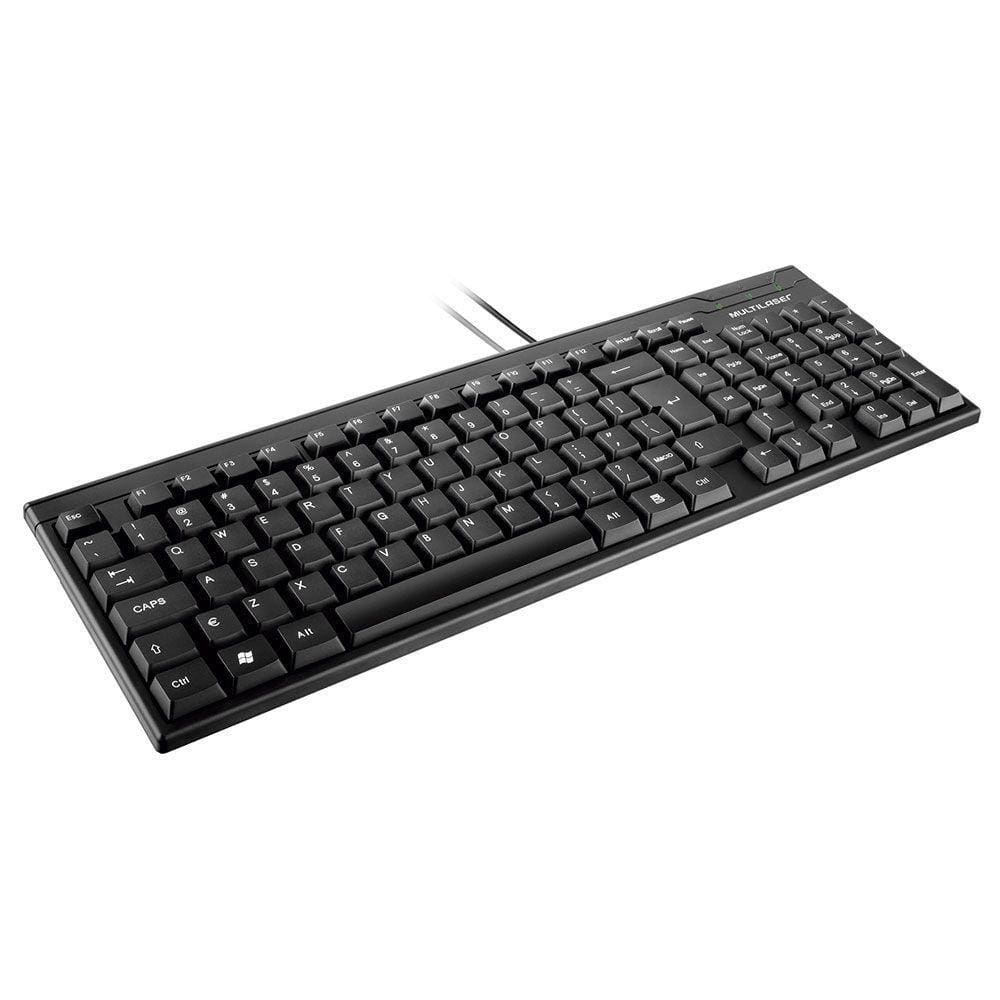 Teclado Multilaser Slim Preto Laser Usb - Tc193