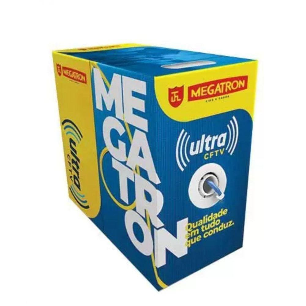 Cabo De Rede Cftv Alarme 24Awg Ultra Alarm Megatron 4 Pares Preto - 2790 - Caixa Com 300 Metros