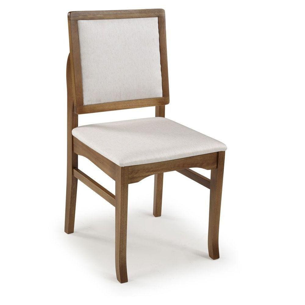 Cadeira Estofada Bella Acabamento Castanho