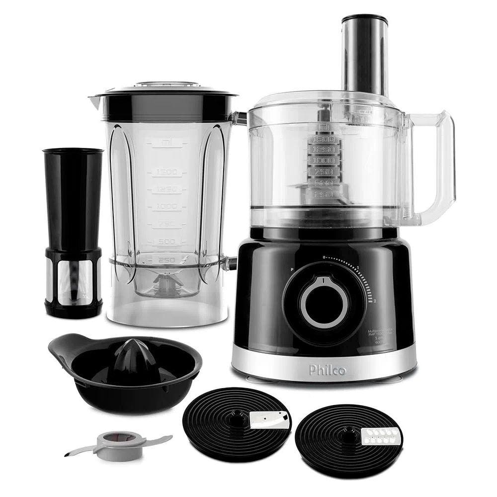 Multiprocessador De Alimentos Philco Pmp1500P 5 Em 1 Turbo Preto 127V