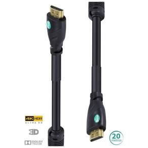 Cabo Hdmi 2.0 4K Ultra Hd 3D Conexao Ethernet Com Filtro 20 Metros - H20F-20