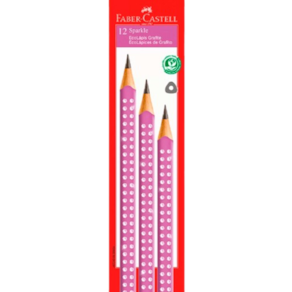Caixa 12 unid Ecolápis Grafite Faber-Castell Sparkle Rosa