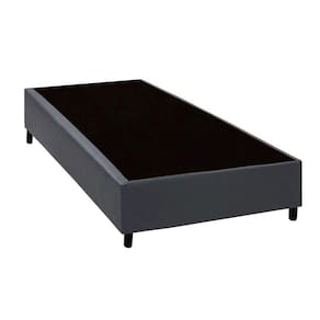 Base Cama Box Solteiro Corino Cinza 40x88x188