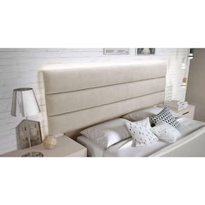 Cabeceira EBox Line Casal 1,40m Painel Em Suede Bege