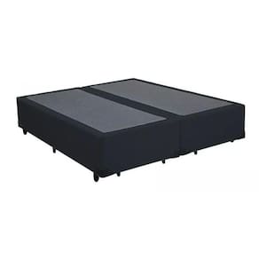 Base Cama Box Bipartido Casal Material Sintético Preto 40x138x188