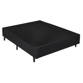 Base Cama Box Casal Material Sintético Preto 40x138x188