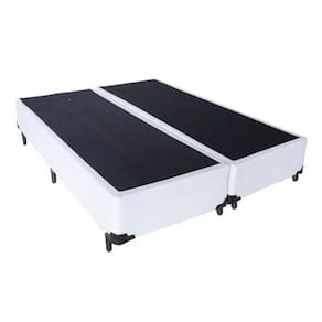 Base Cama Box Bipartido Queen Size Material Sintético Branco 40x158x198