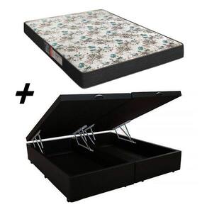 Cama Box Baú Bipartido Casal + Colchão Portobel Veneza D33 54x138x188