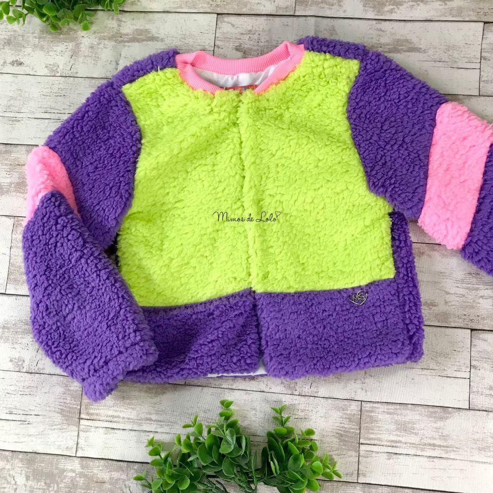 Casaco Jaqueta Bloom Colorido Mon Sucre Infantil 012