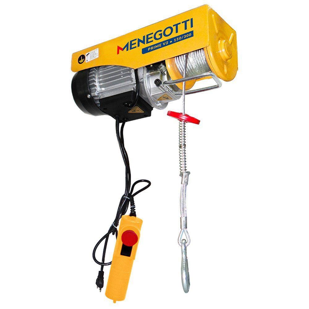 Guincho Elétrico De Coluna Prime V2 150/300 Kg 12/6M Com Motor 60H Menegotti