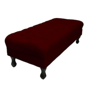 Puff Decorativo Retrô Luis Xv Captonê 1 Metro Suede Bordô- LM DECOR