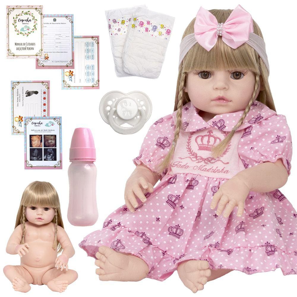 Bebe Reborn De Silicone Sonho De Amor 13 Itens Fada Madrinha