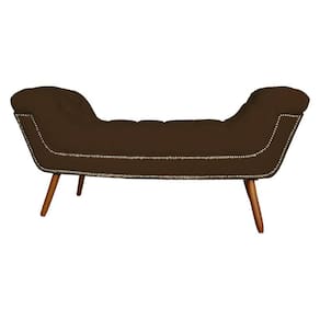 Recamier Calçadeira Estofado Sienna Casal 140 Cm Corano Marrom - LM DECOR