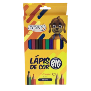 Lápis de cor Big corpo triangular 12 cores Marca BRW