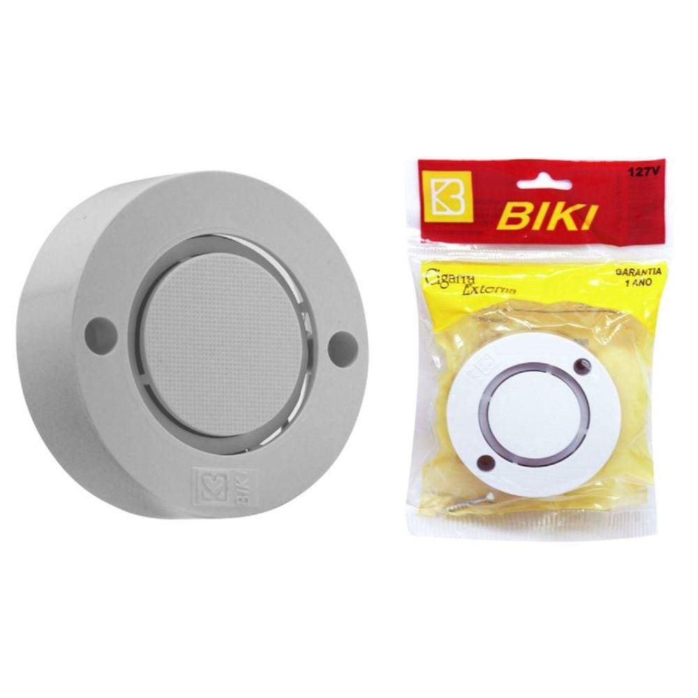 Campainha Cigarra Externa Biki 220v Branca Residência Apto Casa