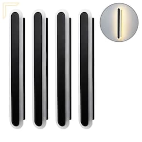 Kit 4 Arandela Quarto Acrilico Preto Led Integrado Lup97