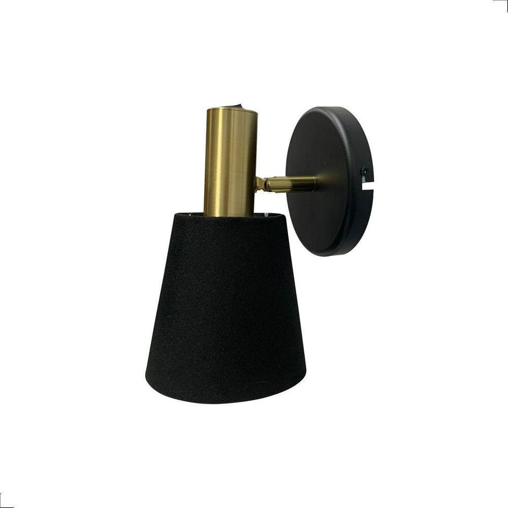 Arandela Torcia Com Cupula Tecido Preto Spotline Moderno 885