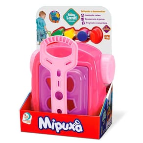 Carrinho de Puxar - Baby Land - Mipuxa - Rosa - Cardoso Toys