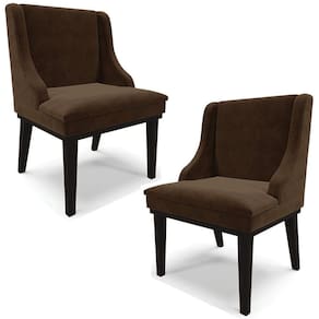 Kit 2 Cadeiras Decorativas Sala De Jantar Base Fixa De Madeira Firenze Suede Marrom/preto