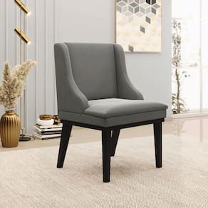 Cadeira Decorativa Sala De Jantar Base Fixa De Madeira Firenze Suede Grafite/preto G19 - Gran Belo