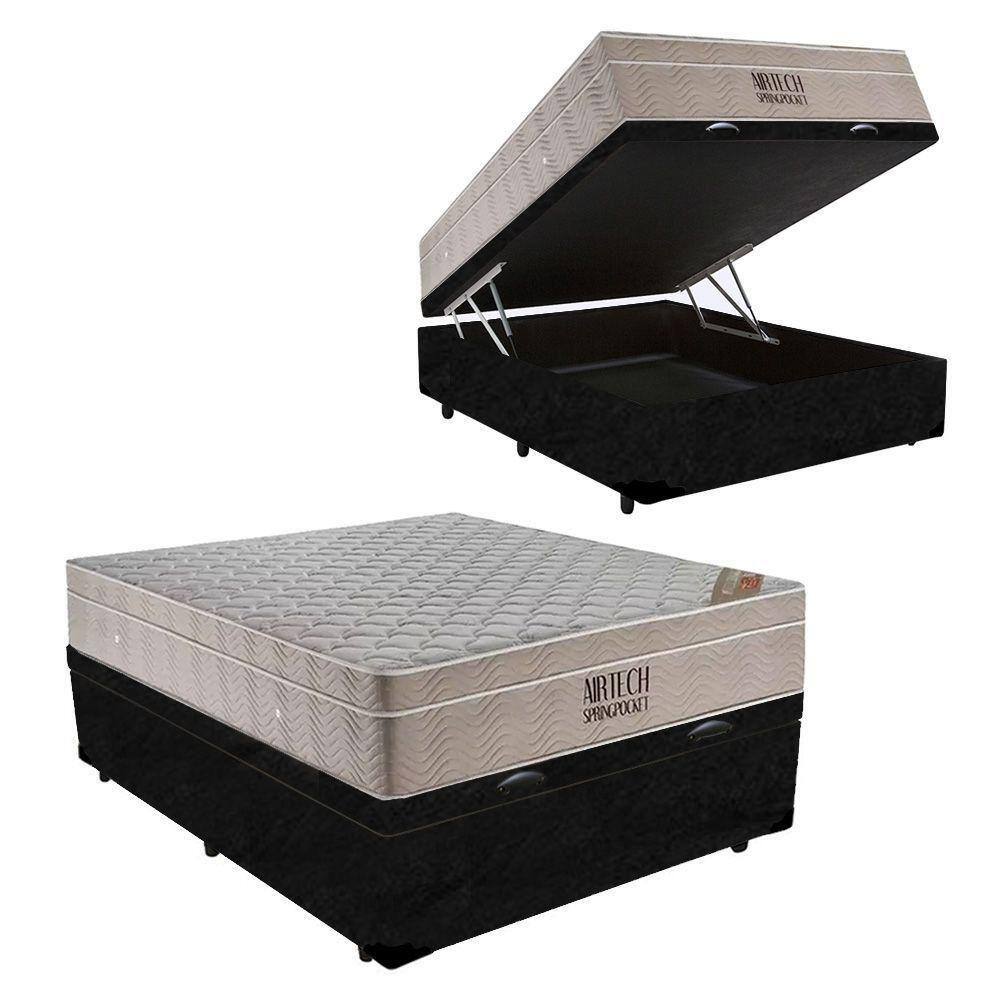 Cama Box Baú Casal Suede + Colchão | Casas Bahia