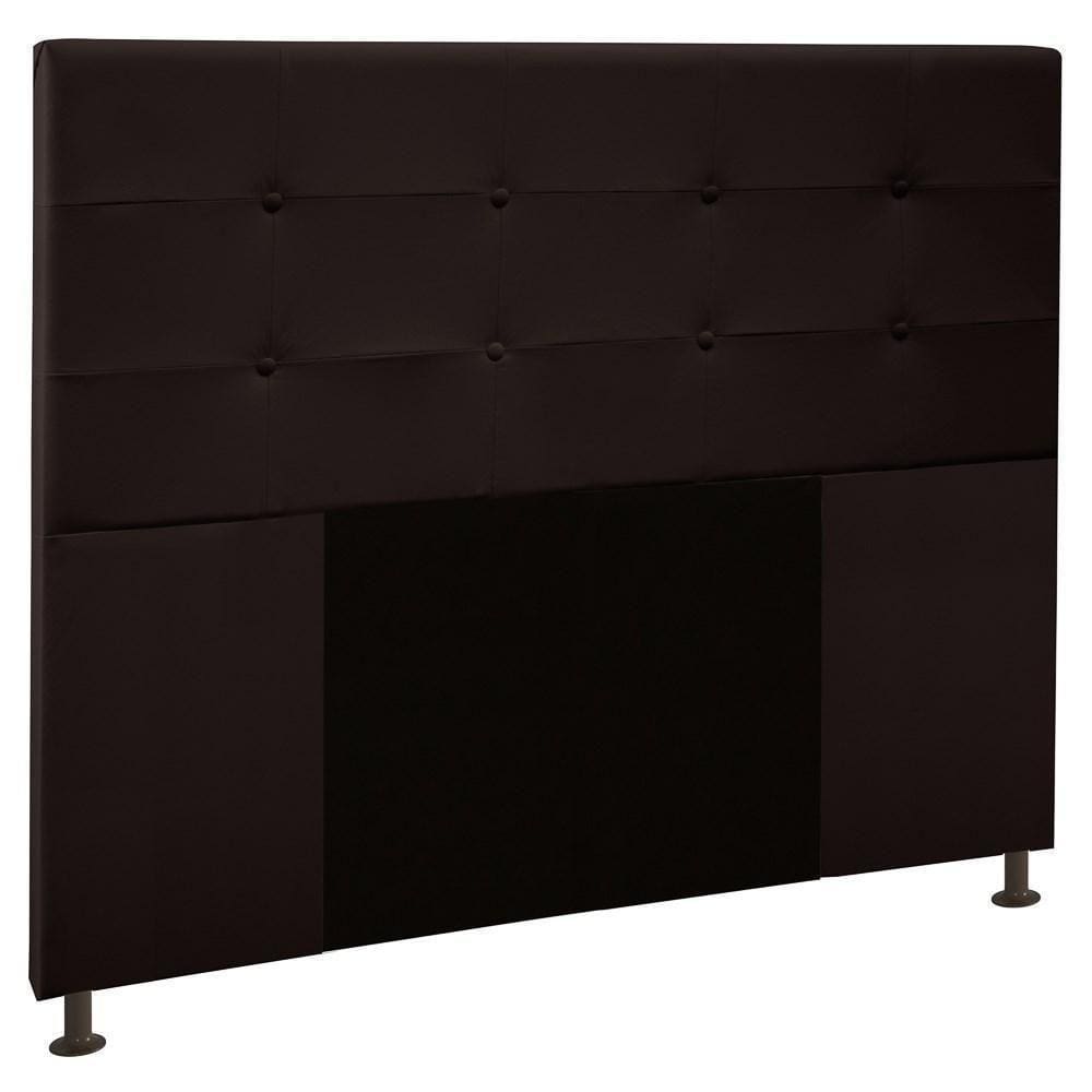 Cabeceira Cama Box Casal 160Cm Safira Sintético I02 Marrom