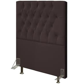 Cabeceira Cama Box Solteiro 90Cm Diamante Sintético J02 Marrom