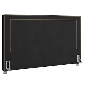 Cabeceira Cama Box Casal King 195Cm Mali P02 Veludo Preto