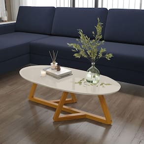Mesa De Centro Classic Off White/Nature - Tebarrot
