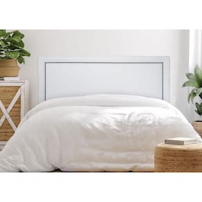 Cabeceira King Reta Luxo 193x60 Courino Branco - Tachas Fumê
