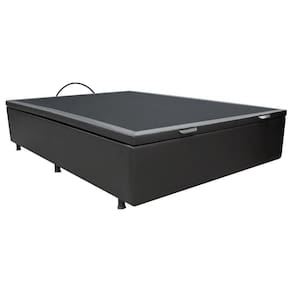 Base Box Baú Para Cama Casal 138x188cm Liz S05 Sintético Preto - Mpozenato