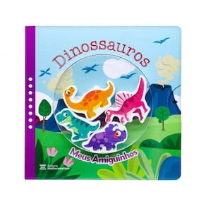 Dinossauros (livro + 4 personagens de madeira): Meus Amiguinhos