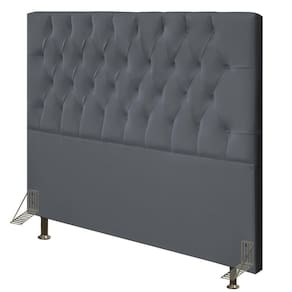 Cabeceira Cama Box Casal Queen 160Cm Diamante Veludo J02 Cinza