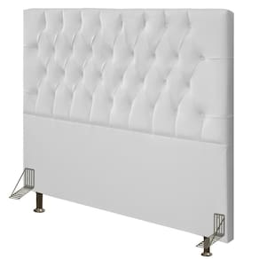 Cabeceira Cama Box King 195Cm Diamante Sintético J02 Branco