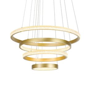Lustre Pendente Nordecor Bean 2460 Dourado Led Bivolt