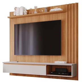 Painel para TV 60 Polegadas 01 Porta Basculante Panamá Plus 100% MDF Permóbili Nature/Off White