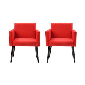 Kit 2 Poltronas Luca Estilo Retrô Decorativa - Vermelho