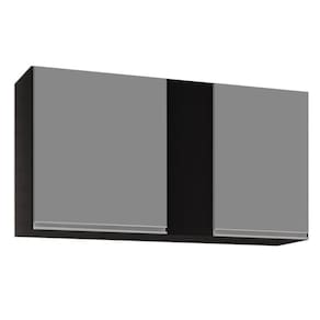 Armário Aéreo De Cozinha 100cm 2 Portas Indiana Preto/cinza - Lumil Móveis
