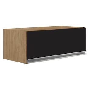 Armário Aéreo De Cozinha Para Geladeira 70cm Texas Castanho/preto - Lumil Móveis