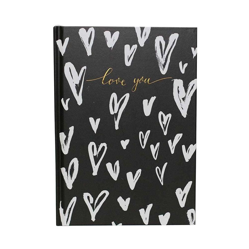 Caderno Caderneta Bujo Love You Preto