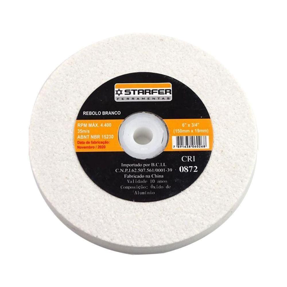 Rebolo Branco 6 X 1 Grão 100 Starfer