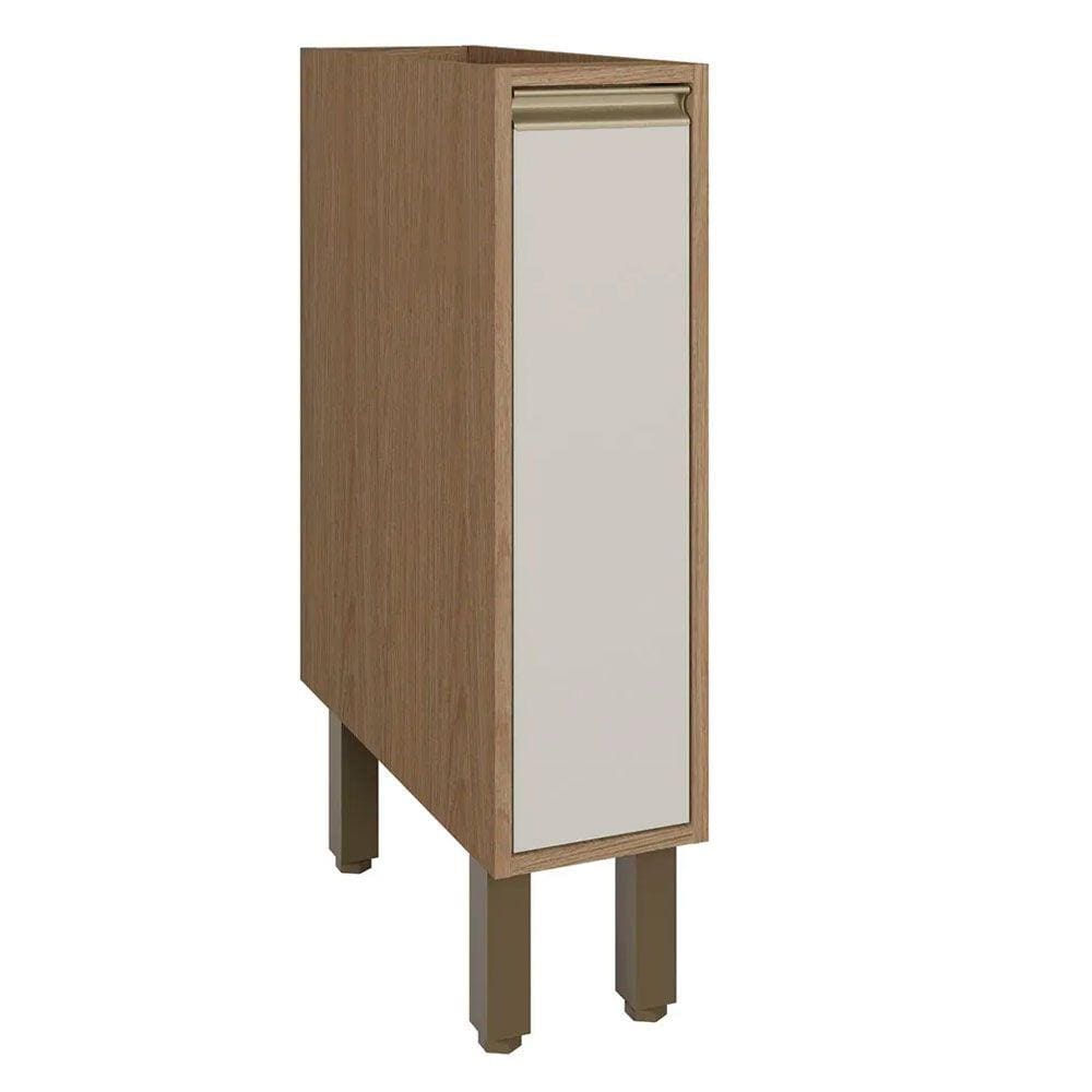 Armario Balcao 1 Gaveta Sem Tampo Cozinha Porta Condimentos 20x58,5 cm Vitória Rimo Carvalho/Off White - 100% MDF