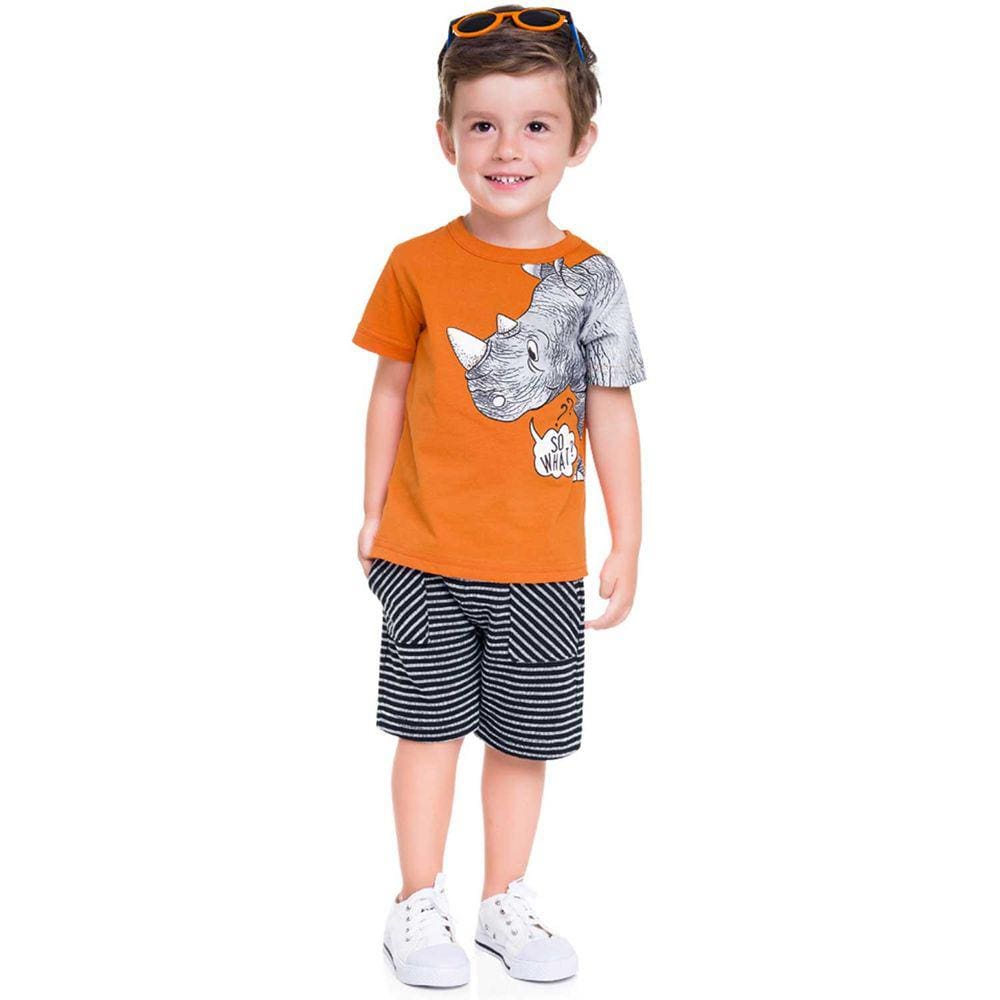 Bermuda Infantil Moletinho Listrada Brooklyn Masculina Brandili Ref: 24826 1/3