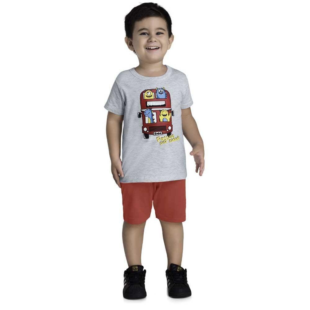 Conjunto Infantil Manga Curta Estampado Masculnio Brandili Ref: 34816.009 P/G